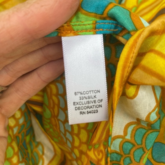 Banana Republic Trina Turk Collection Tropical Print Silk Top - Picture 6 of 7